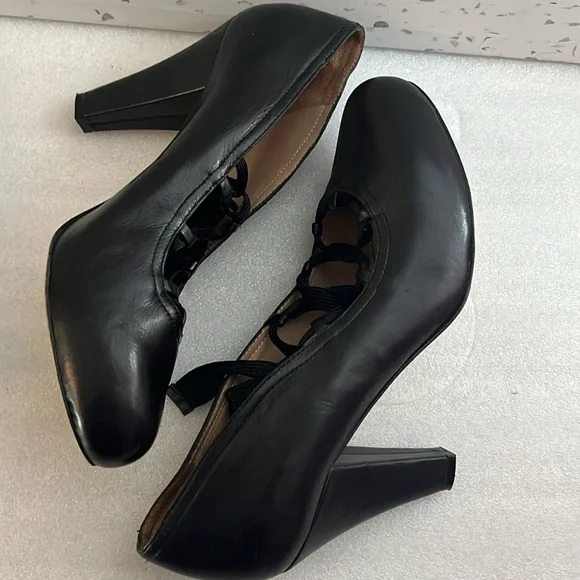 See by Chloe Black Lace Up Heels Pumps Sz 41 - Picture 6 of 14